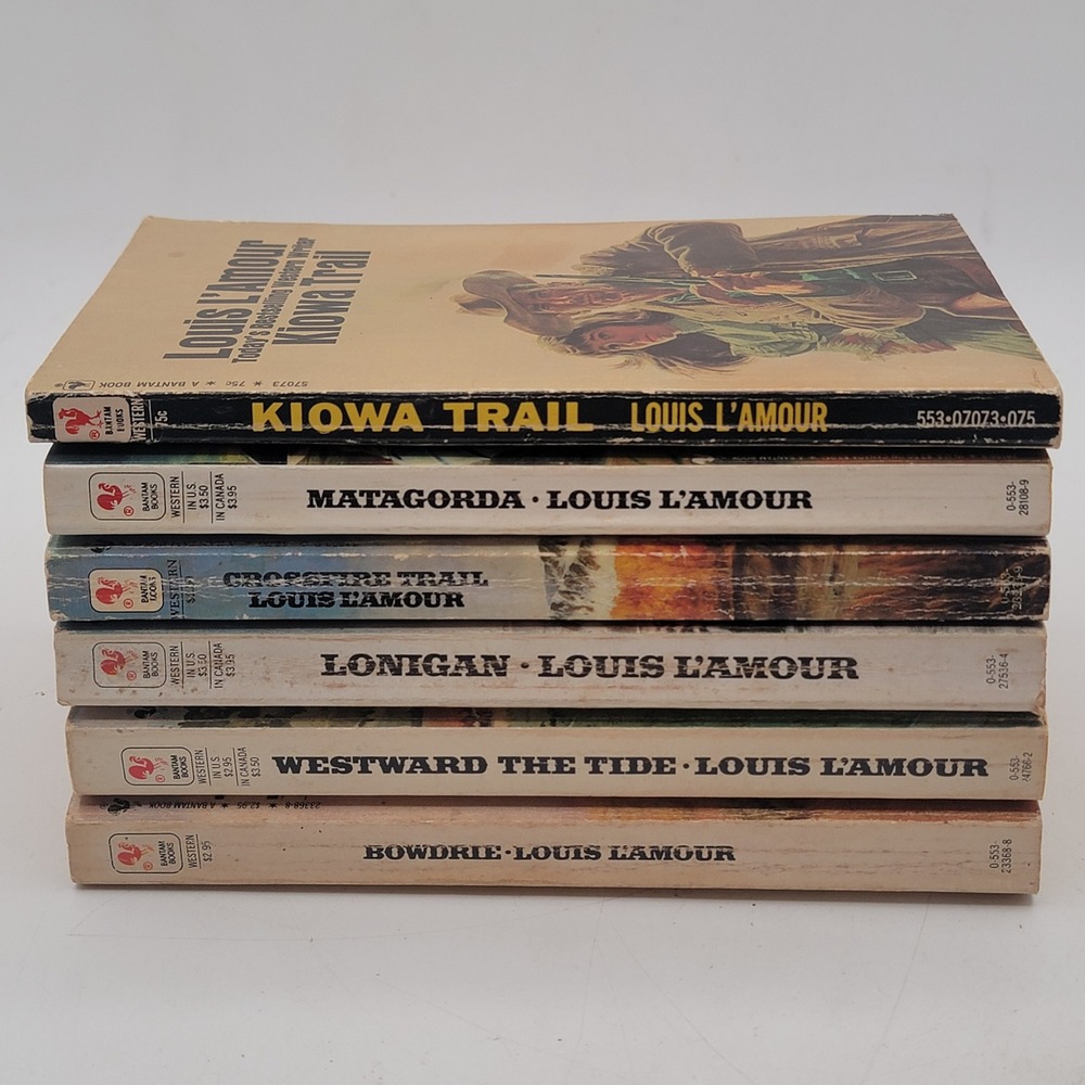 Louis L'Amour Kiowa Trail Paperback Bantam 6 Book Lot Western Good